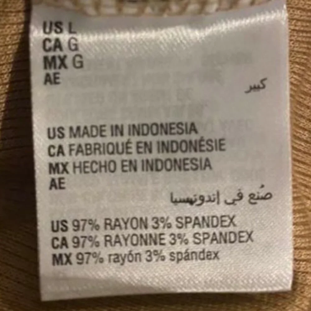 INC International Concepts Brown Ribbed Lined V-Neck Long Sleeve Top Large - Picture 5 of 7